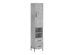 Aparador alto Gris hormigón 34,5x34x180 cm Madera de ingeniería