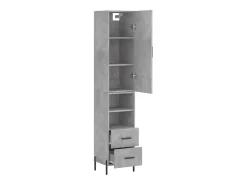 Aparador alto Gris hormigón 34,5x34x180 cm Madera de ingeniería