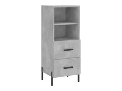 Aparador alto Gris hormigón 34,5x34x180 cm Madera de ingeniería