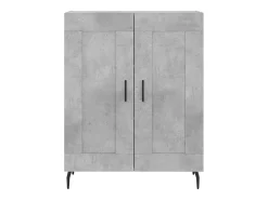 Aparador alto Gris hormigón 69,5x34x180 cm Madera de ingeniería