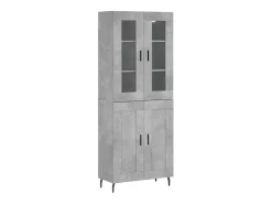 Aparador alto Gris hormigón 69,5x34x180 cm Madera de ingeniería
