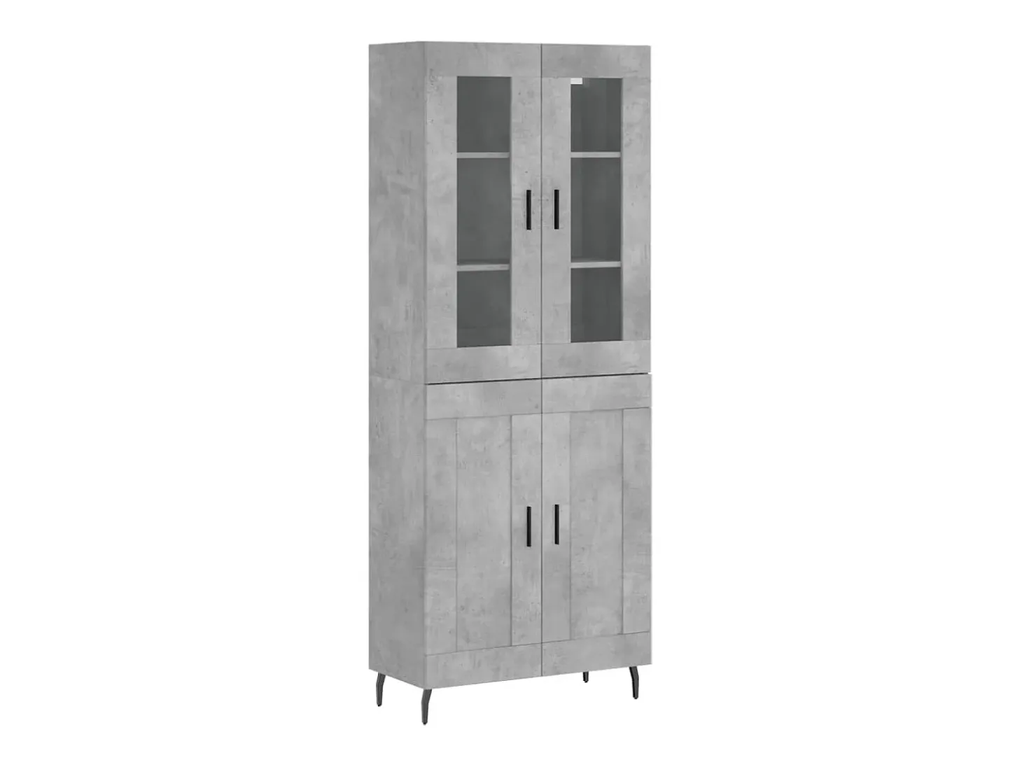 Aparador alto Gris hormigón 69,5x34x180 cm Madera de ingeniería