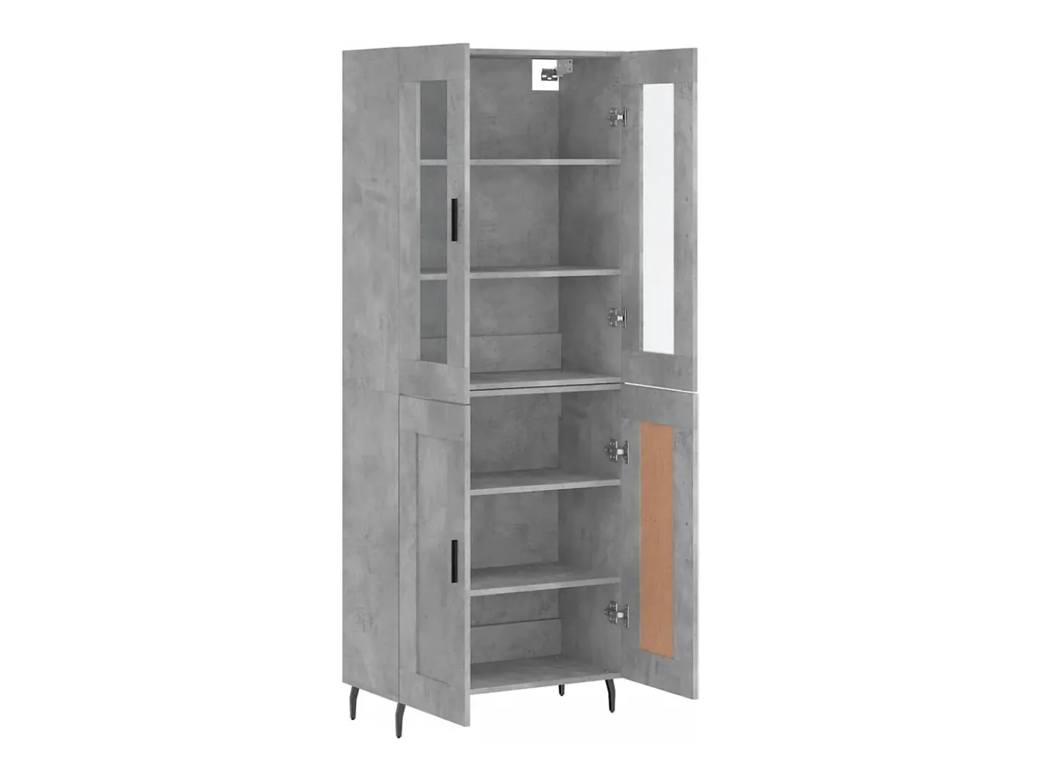 Aparador alto Gris hormigón 69,5x34x180 cm Madera de ingeniería