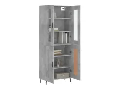 Aparador alto Gris hormigón 69,5x34x180 cm Madera de ingeniería
