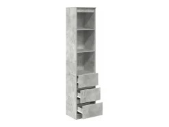 Aparador alto gris hormigón 37,5x35x180 cm madera de ingeniería