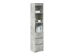 Aparador alto gris hormigón 37,5x35x180 cm madera de ingeniería