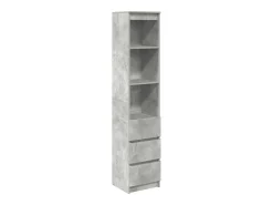 Aparador alto gris hormigón 37,5x35x180 cm madera de ingeniería