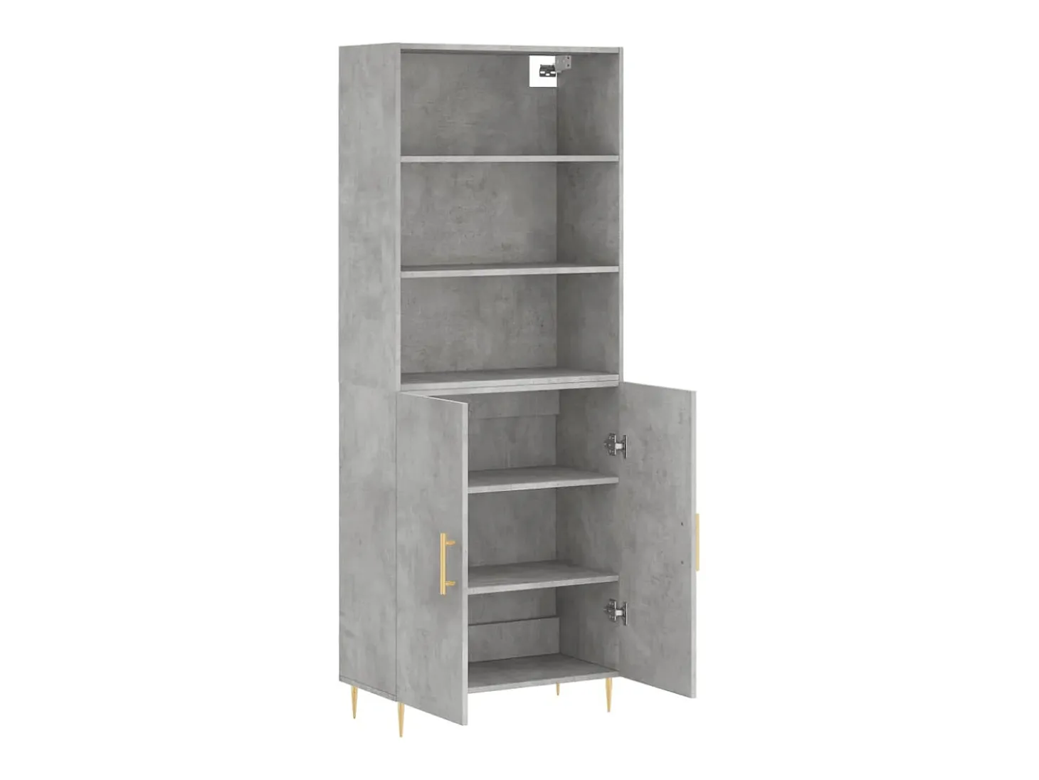 Aparador alto Gris hormigón 69,5x34x180 cm Madera de ingeniería