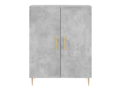 Aparador alto Gris hormigón 69,5x34x180 cm Madera de ingeniería