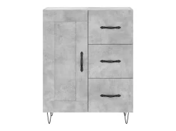 Aparador alto Gris hormigón 69,5x34x180 cm Madera de ingeniería