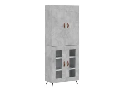 Aparador alto Gris hormigón 69,5x34x180 cm Madera de ingeniería