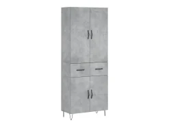 Aparador alto Gris hormigón 69,5x34x180 cm Madera de ingeniería