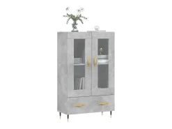 Aparador alto gris hormigón 69,5x31x115 cm madera de ingeniería