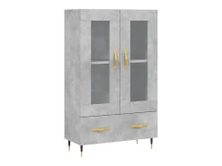 Aparador alto gris hormigón 69,5x31x115 cm madera de ingeniería