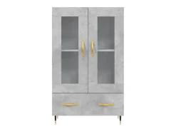 Aparador alto gris hormigón 69,5x31x115 cm madera de ingeniería