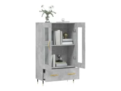 Aparador alto gris hormigón 69,5x31x115 cm madera de ingeniería