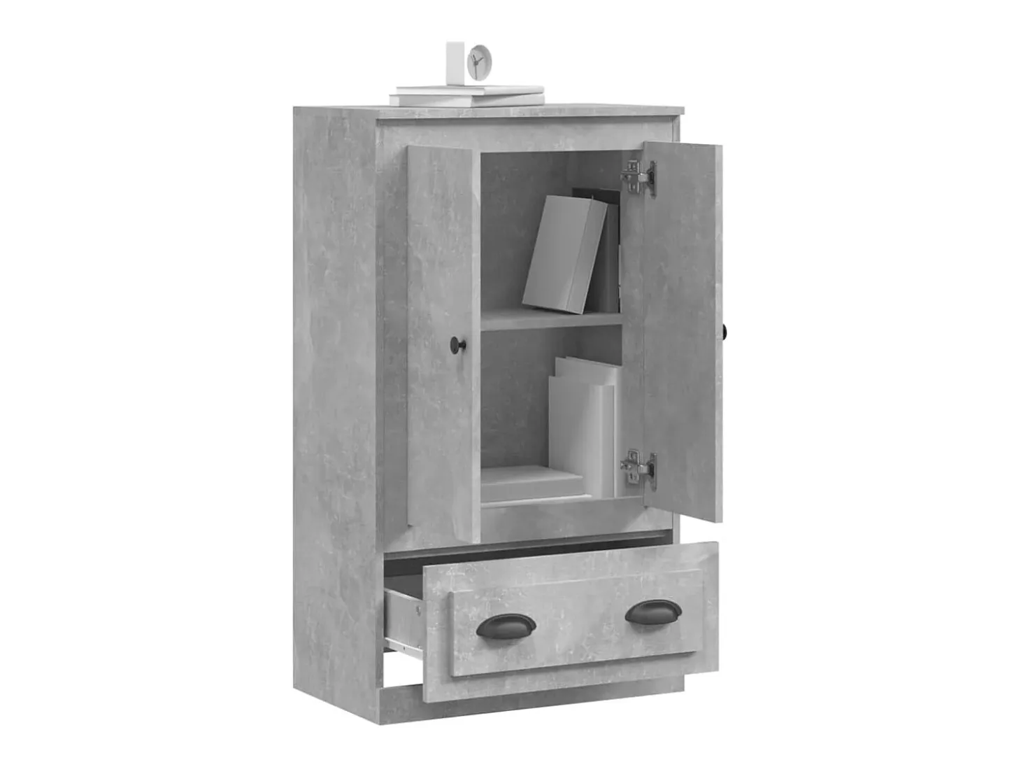 Aparador alto gris hormigón 60x35,5x103,5 cm madera de ingeniería