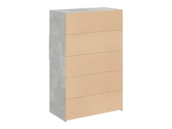 Aparador alto gris hormigón 80x42,5x124 cm madera de ingeniería