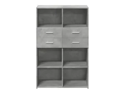 Aparador alto gris hormigón 80x42,5x124 cm madera de ingeniería
