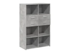 Aparador alto gris hormigón 80x42,5x124 cm madera de ingeniería