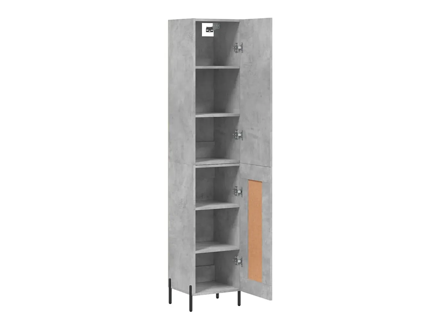 Aparador alto Gris hormigón 34,5x34x180 cm Madera de ingeniería