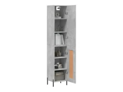 Aparador alto Gris hormigón 34,5x34x180 cm Madera de ingeniería