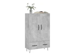 Aparador alto gris hormigón 69,5x31x115 cm madera de ingeniería
