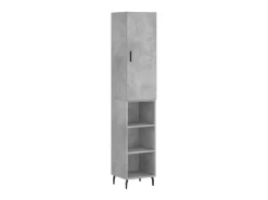 Aparador alto Gris hormigón 34,5x34x180 cm Madera de ingeniería