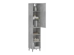 Aparador alto Gris hormigón 34,5x34x180 cm Madera de ingeniería