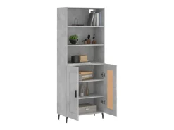 Aparador alto Gris hormigón 69,5x34x180 cm Madera de ingeniería