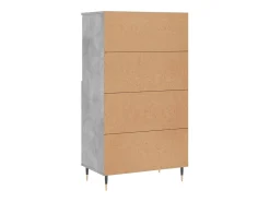 Aparador alto Gris hormigón 60x36x110 cm Madera de ingeniería