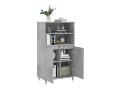 Aparador alto Gris hormigón 60x36x110 cm Madera de ingeniería