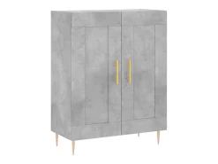 Aparador alto Gris hormigón 69,5x34x180 cm Madera de ingeniería