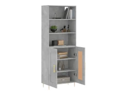 Aparador alto Gris hormigón 69,5x34x180 cm Madera de ingeniería