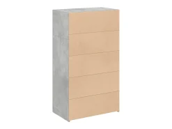 Aparador alto gris hormigón 70x41x124 cm madera de ingeniería