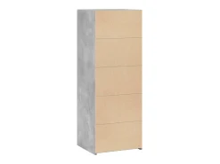 Aparador alto gris hormigón 45x41x124 cm madera de ingeniería