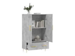 Aparador alto gris hormigón 69,5x31x115 cm madera de ingeniería