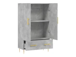 Aparador alto gris hormigón 69,5x31x115 cm madera de ingeniería