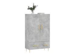 Aparador alto gris hormigón 69,5x31x115 cm madera de ingeniería