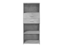 Aparador alto gris hormigón 50x42,5x124 cm madera de ingeniería
