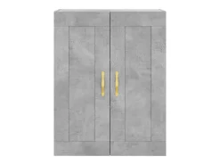 Aparador alto Gris hormigón 69,5x34x180 cm Madera de ingeniería