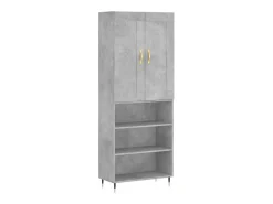 Aparador alto Gris hormigón 69,5x34x180 cm Madera de ingeniería
