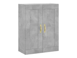 Aparador alto Gris hormigón 69,5x34x180 cm Madera de ingeniería