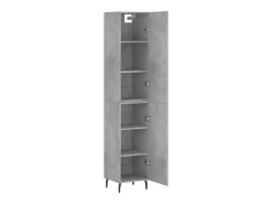 Aparador alto Gris hormigón 34,5x34x180 cm Madera de ingeniería