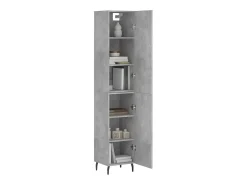 Aparador alto Gris hormigón 34,5x34x180 cm Madera de ingeniería