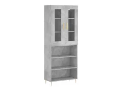 Aparador alto Gris hormigón 69,5x34x180 cm Madera de ingeniería