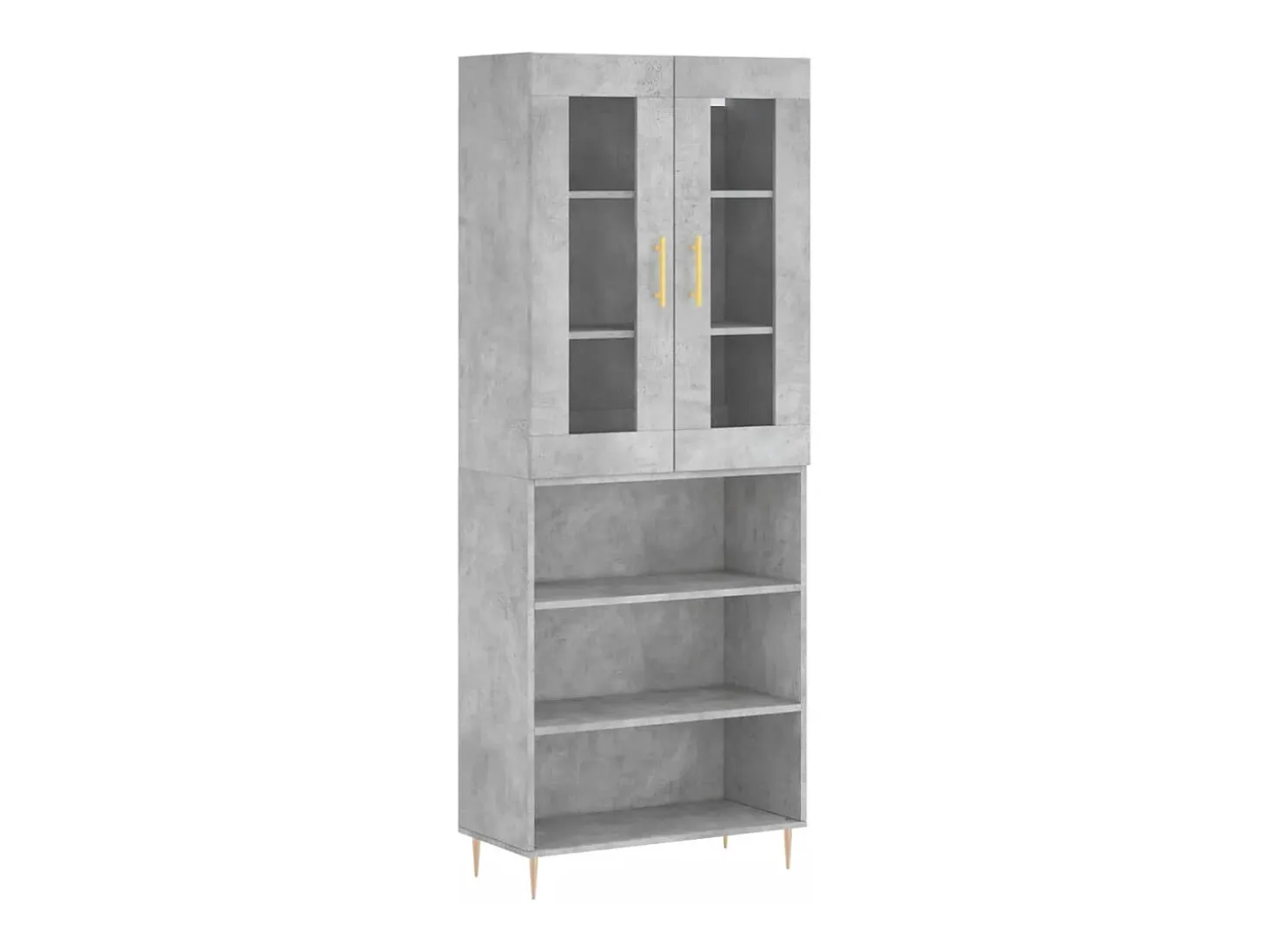 Aparador alto Gris hormigón 69,5x34x180 cm Madera de ingeniería