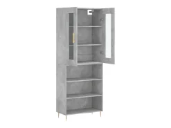 Aparador alto Gris hormigón 69,5x34x180 cm Madera de ingeniería