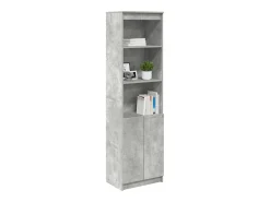Aparador alto gris hormigón 50x35x180 cm madera de ingeniería