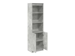 Aparador alto gris hormigón 50x35x180 cm madera de ingeniería